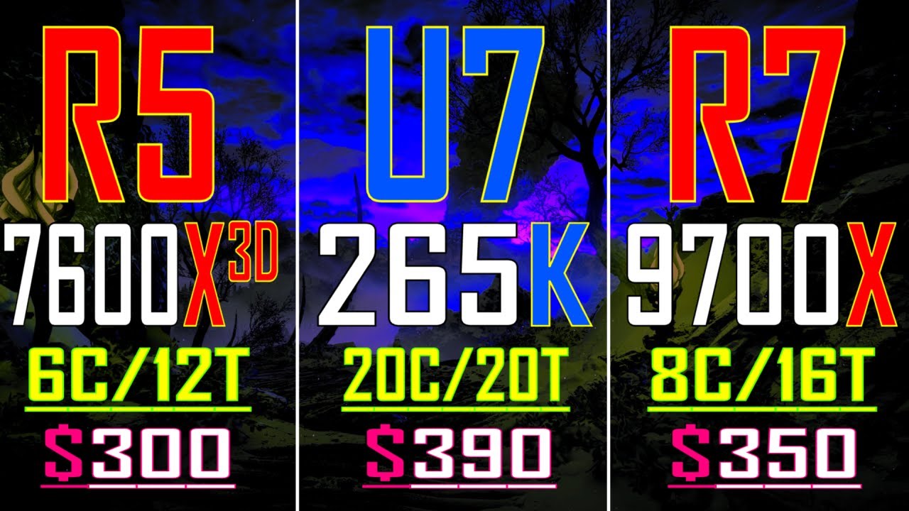 RYZEN 5 7600X3D vs ULTRA 7 265K vs RYZEN 7 9700X || PC GAMES TEST