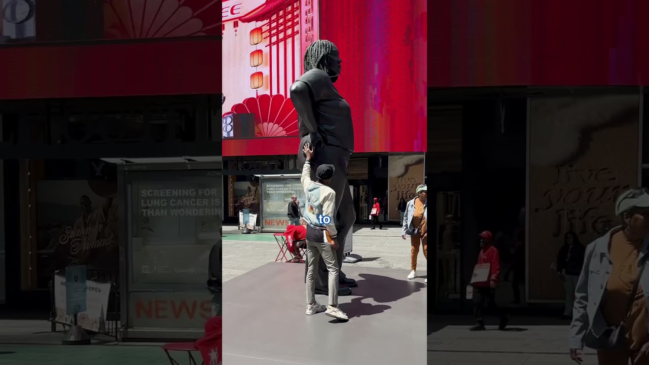 People react to new statue in Times Square