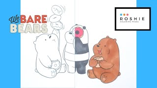 Coloring We Bare Bears eating DONUTS!!!