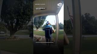 Amazon delivery driver fixes, then salutes US flag