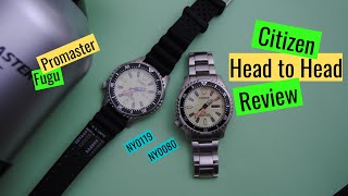 Citizen Fugu Head to Head - In-Depth review of two full lume divers the NY0080 &amp; NY0119