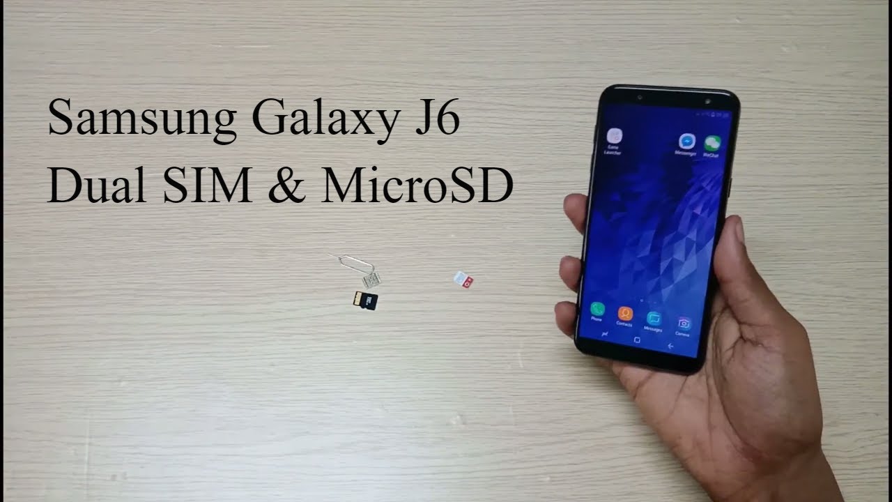 How To Insert Sim Microsd Card In Samsung Galaxy J6 Youtube