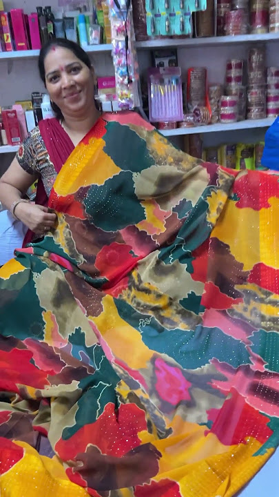 Printed fancy saree🤩#satrangi #saree #sareefashion #cloth #trending #trend #fashion #onlineshopping