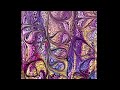 (1336) Gold & Purple, Swiped & Swirled Technique, Acrylic Paint Pouring, Abstract