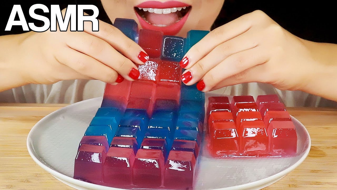 ASMR KEYBOARD KONJAC JELLY EATING SOUNDS MUKBANG NO TALKING