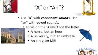 A and An Beyond the Basics