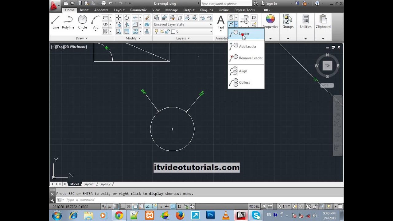 autoCAD tutorial in urdu hindi part27 leader - YouTube