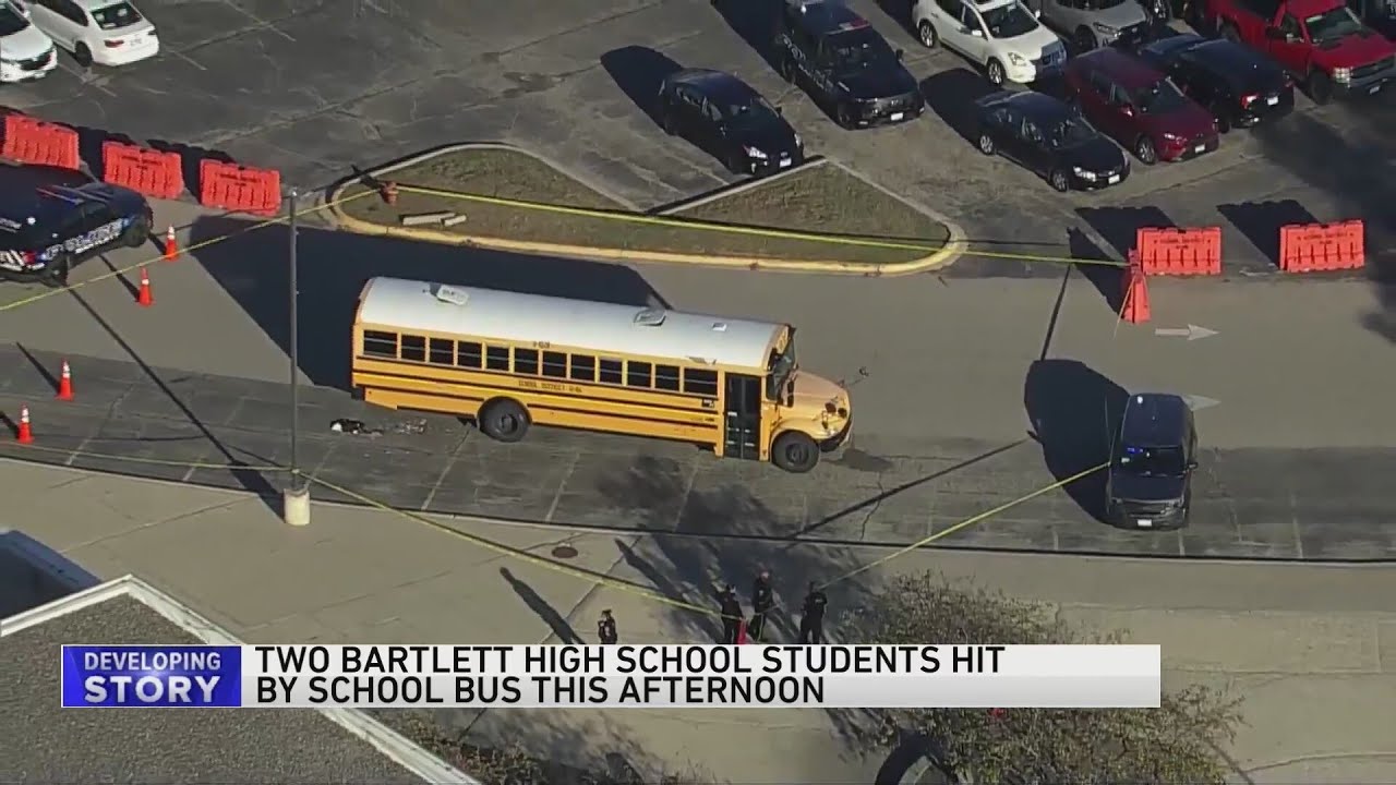 Two Bartlett High School students hit by school bus Friday afternoon