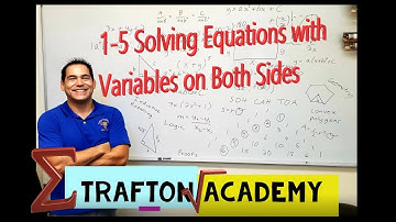 1-5 Solving Equations with Variables on Both Sides Selected Problems from Homework