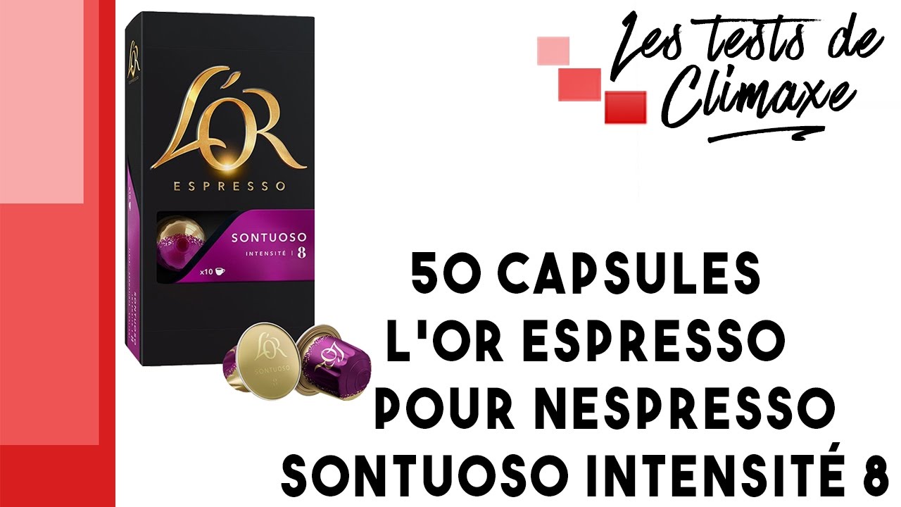 Test d'un lot de 50 capsules de café L'Or Espresso Sontuoso en intensité  8 