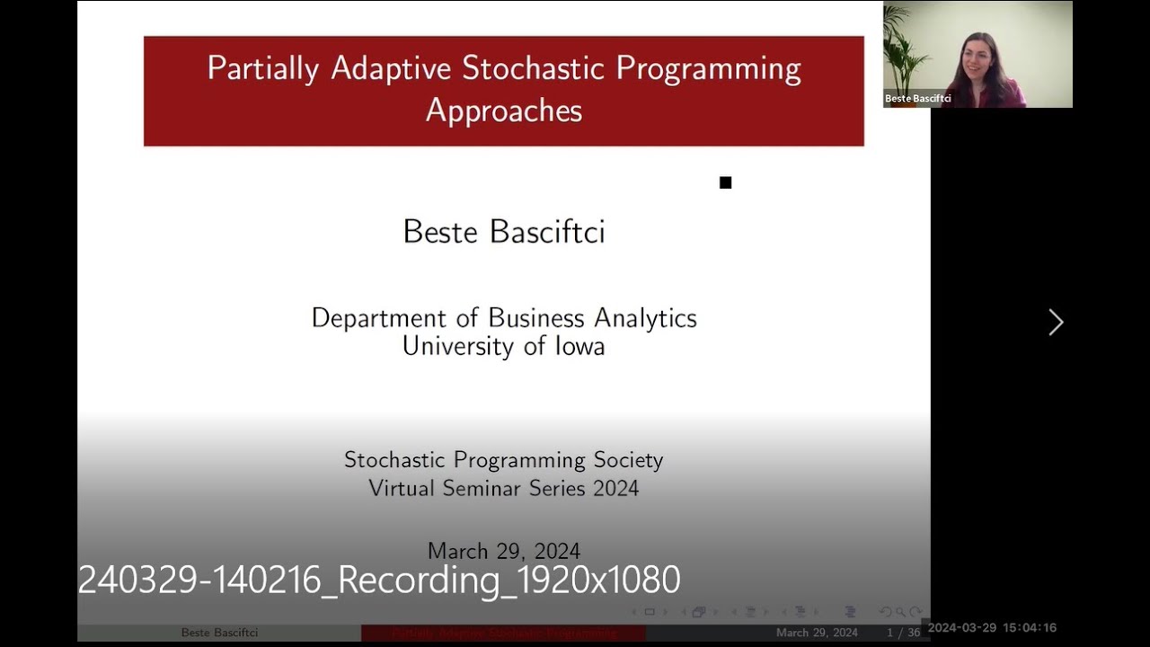 Partially Adaptive Stochastic Programming Approaches - YouTube