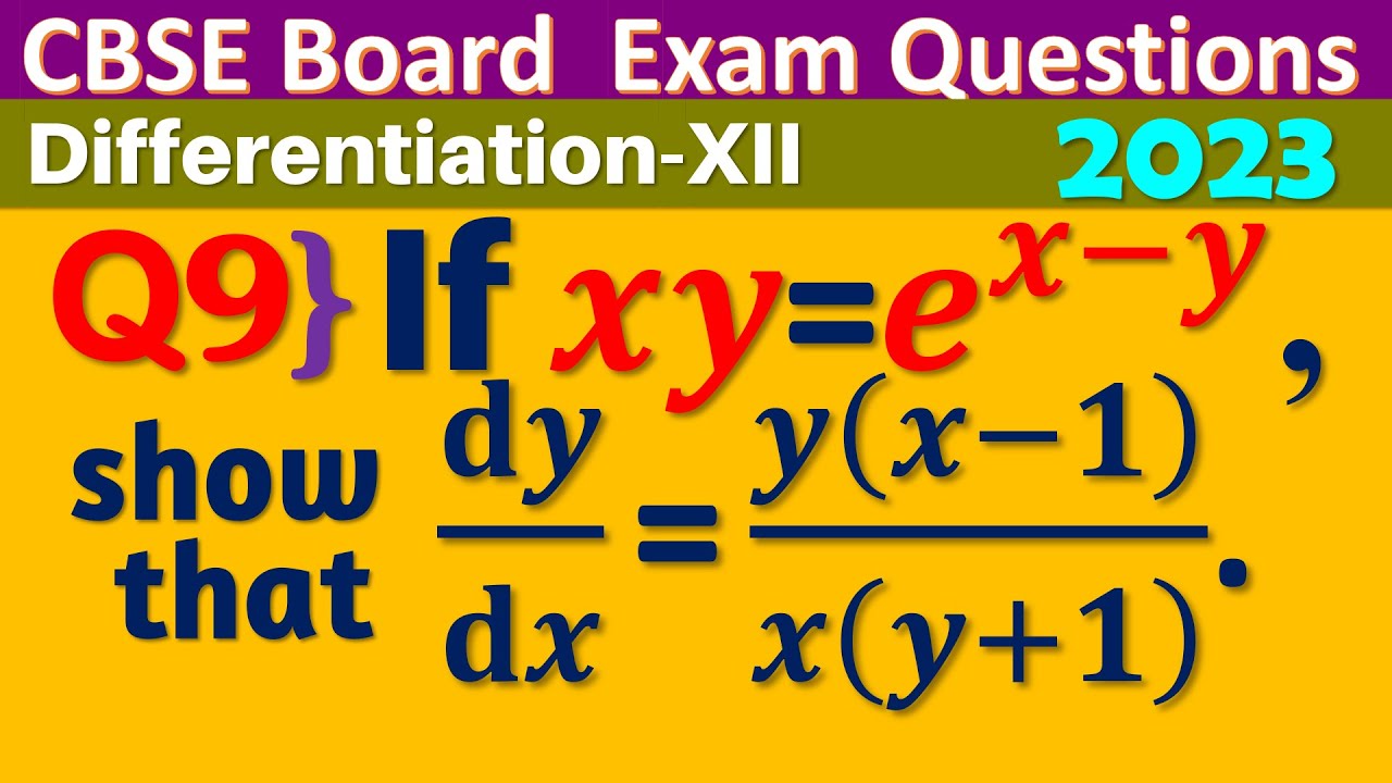 Q9 If Xy e x y Then Show That Dy dx y x 1 x y 1 If Xy E To q9-if-xy-e-x-y-then-show-that-dy-dx-y-x-1-x-y-1-if-xy-e-to