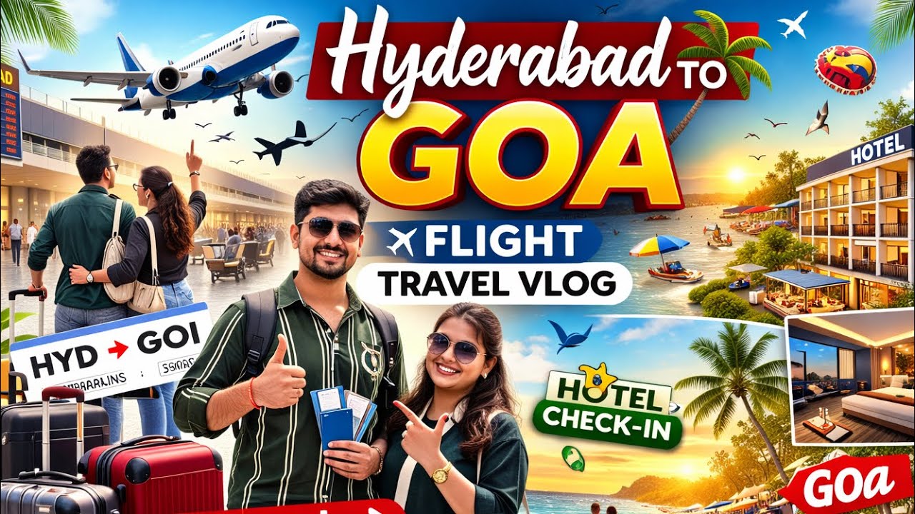Hyderabad to Goa Flight Travel Vlog ✈️ | Goa Airport to Hotel Check-in 🏨