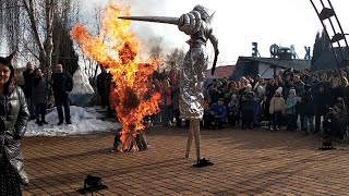 Масленица в Беларуси. Фаер - шоу и сжигание чучела