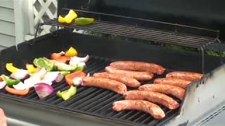 Grilled Italian Sausage &vegetables,flame kissed sausage,grilled veggies,healthy Weber grilled yum!