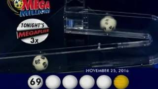 2016 11 25 Mega Millions Numbers and draw results
