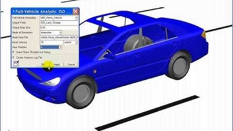 MSC Adams auto: Simulating ISO Lane Change Manuver