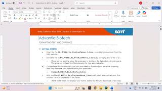 Shelly Cashman Word 2019 | Module 3: SAM Project 1a Advantia Biotech