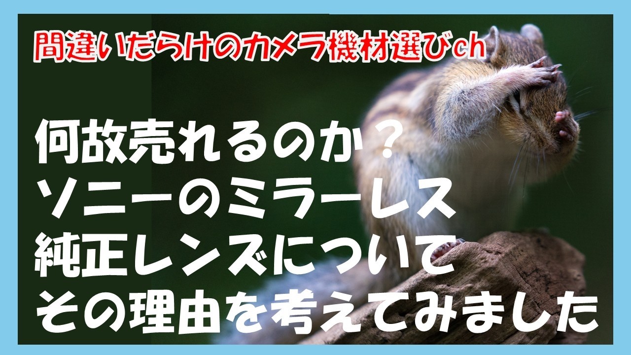 間違いだらけのカメラ機材選びch 「何故売れるのか？ソニーのミラーレス純正レンズについてその理由を考えてみました」