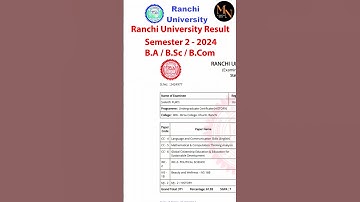 sem 2 ka result kaise dekhe ranchi university | Ranchi University BA Marksheet Download कैसे करें