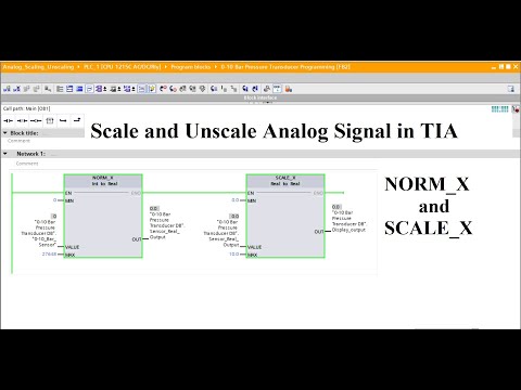 How to do analog program using the NORM X and SCALE X instructions TIA Portal, S7 1200