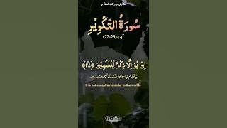 Surah At-Takwir سورۃ التکویرِ || Verse (27-29) || By Mishary Bin Rashid Alafasy || #shorts #trending