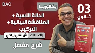الدالة الاسية + المناقشة البيانية + التركيب باك 2010 تقني رياضي