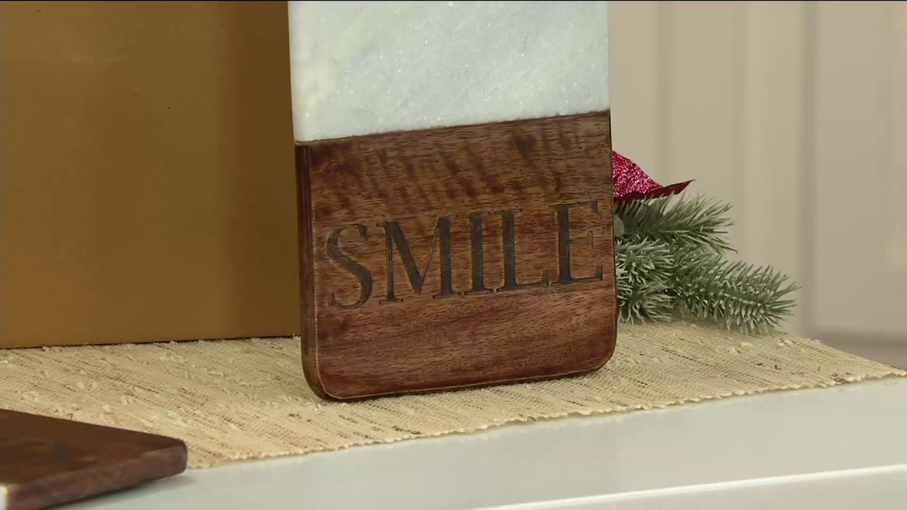ED On Air Marble and Wood Cheese Board by Ellen DeGeneres on QVC