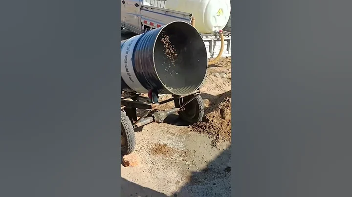 Homemade concrete mixer from a metal barrel