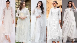 🤍 Latest White Colour Dress Design Idea 2023 | White Colour Combination  idea - YouTube