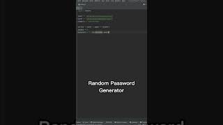 Random Password Generator │Python │#python  #code  #tutorial #shorts #short