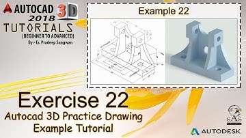 Autocad 3D Practice Drawing | Exercise 22 | Autocad 3D Example Tutorial