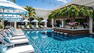 Luxury Resort Pool Ambience with Jazz Music & Swim-Up Bar | Tropical Vacation Vibes