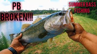 Pond Fishing For Summer Bass!!! (New PB Caught)