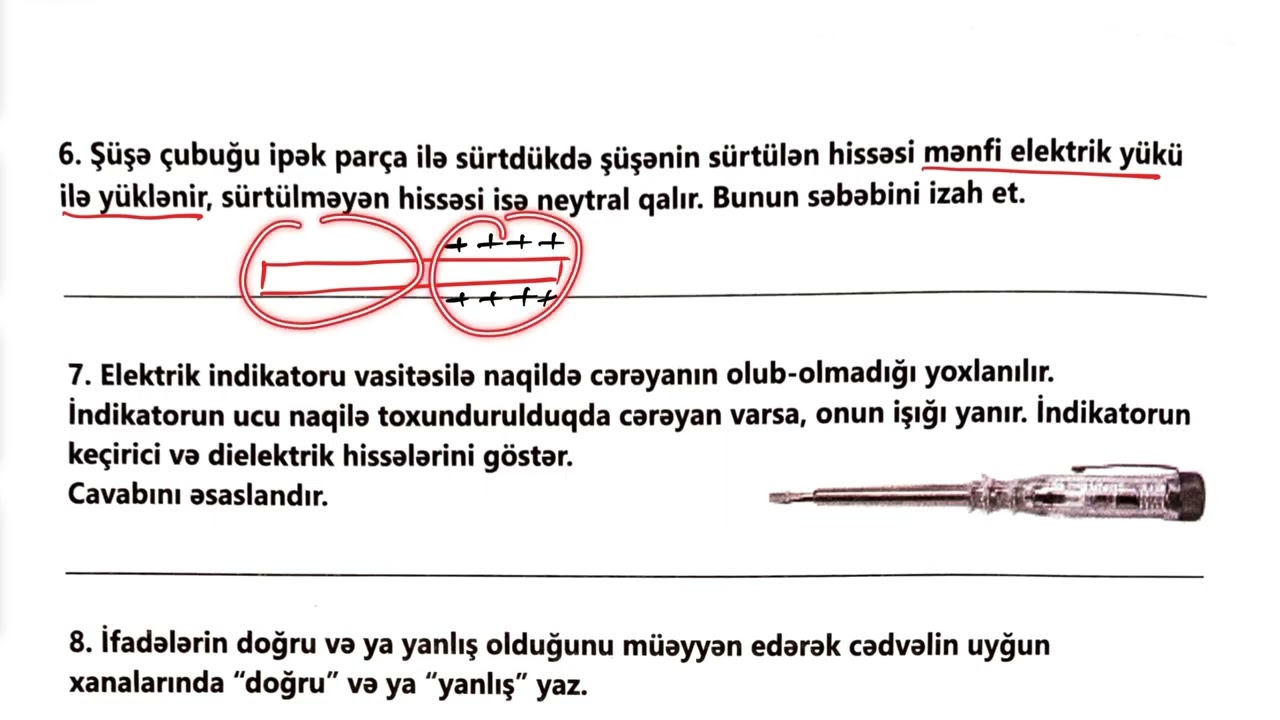 Fizika iş dəftəri mövzu 5.4 keçiricilər və dielektriklər