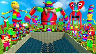 🌈 ALL RAINBOW 3D SANIC CLONES MEMES SPARTAN KICKING | BIG HOLE SHREDDER in Garry's Mod!