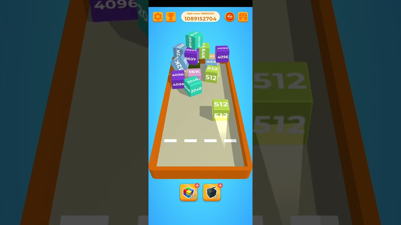 Chain Cube 2048 Insanely score 1,000,000,000 points - Mobile Game