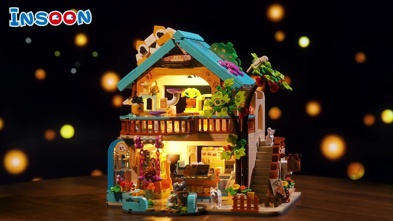 IS-SC8823 City Pet Shop Building Set with Lights (City Haustierladen Bauspielzeug mit Lichtern)