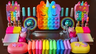 Mixing”Unicorn Rainbow” Eyeshadow and Makeup,parts,glitter Into Slime!Satisfying Slime Video!★ASMR★ screenshot 5