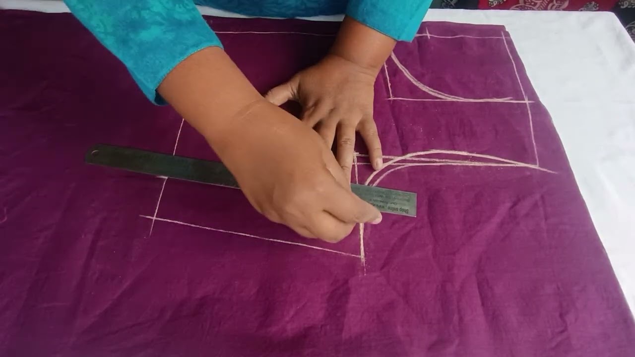 Back Boatneck front Deep neck blouse cutting # 36 size blouse cutting 