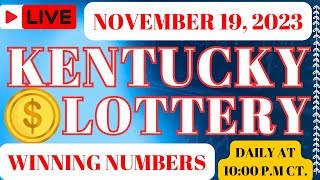 Kentucky Evening Lottery Results Draw - 19 Nov, 2023 - Pick 3 - Pick  4 - Cash Ball 255 -  Powerball