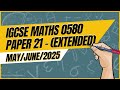 IGCSE Math Extended Paper 2 (Non-Calculator) Solution | 0580 May/June 2025