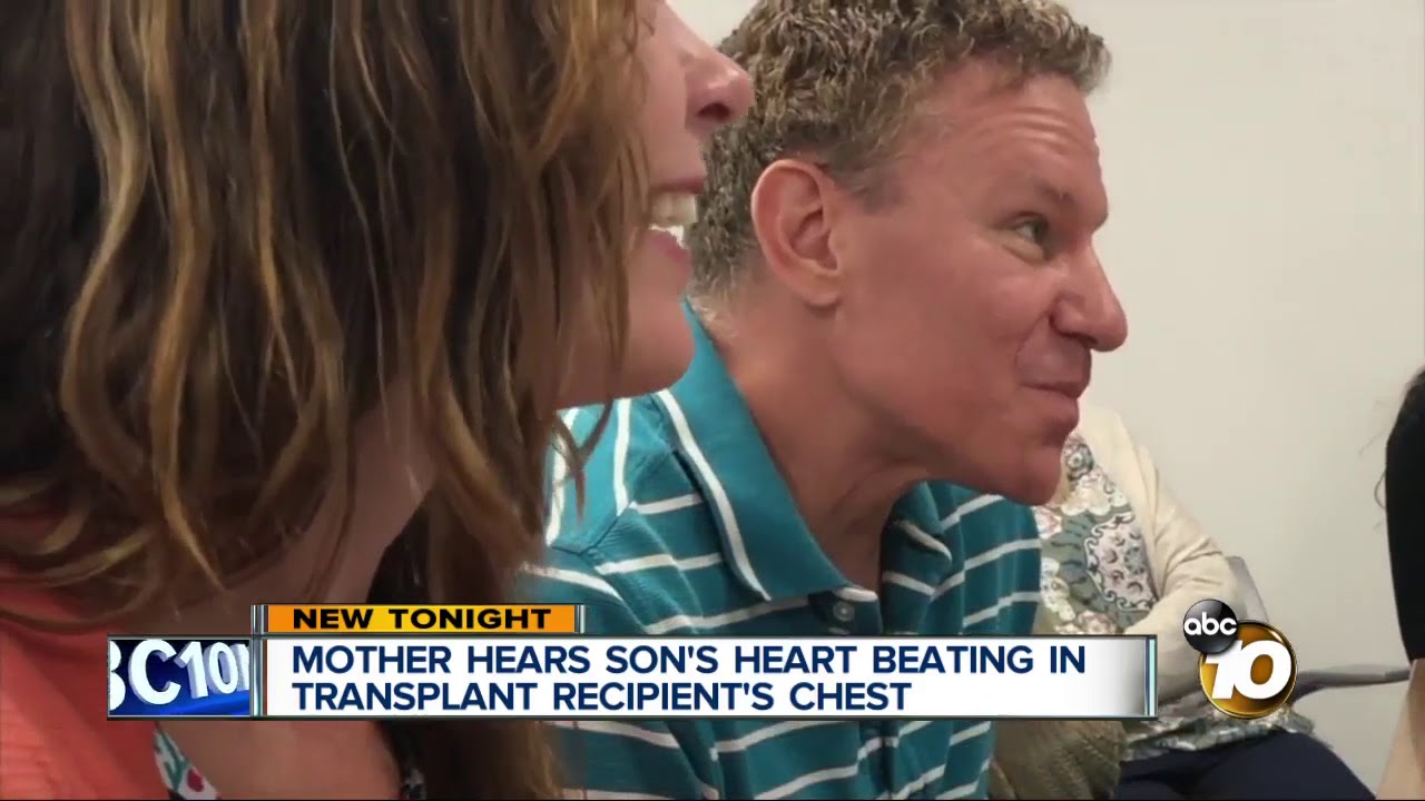 Mother Hears Sons Heart Beating In Transplant Recipients Chest Youtube 