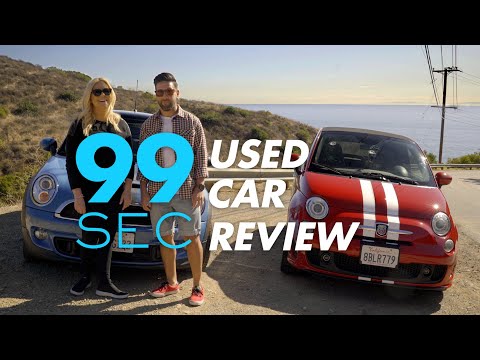 fiat-500-abarth-vs-mini-cooper-s-reviewed-@-99sec-reviews,-episode-1-(derek-d-&-molly-saleen)