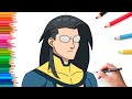 How to draw long hair Mark step by step | Invincible | easy Tutorial for beginners 