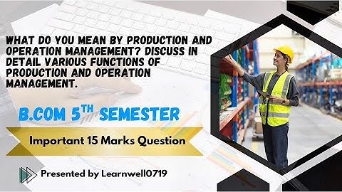 📌 Production and Operation Management || 15 Marks Important Questions || |B.COM| |BBA| |M.COM| |MBA|