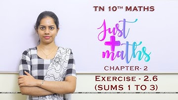 TN 10th Maths | Chapter 2 | Numbers and Sequences | Exercise 2.6 | Part 1 | By Aarthy