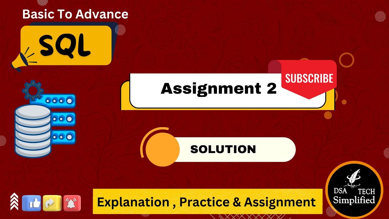 Assignment 2 Solution || SQL Tutorial || Practice - YouTube