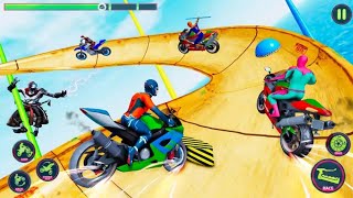 Spider Hero Bike Stunt Racing Simulator - Impossible Mega Ramp Bike Driving - Android GamePlay screenshot 5