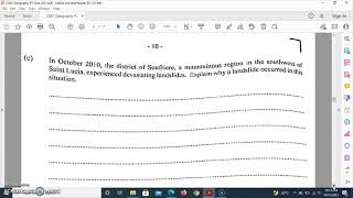 CSEC Geography 2021 paper 2 question 2